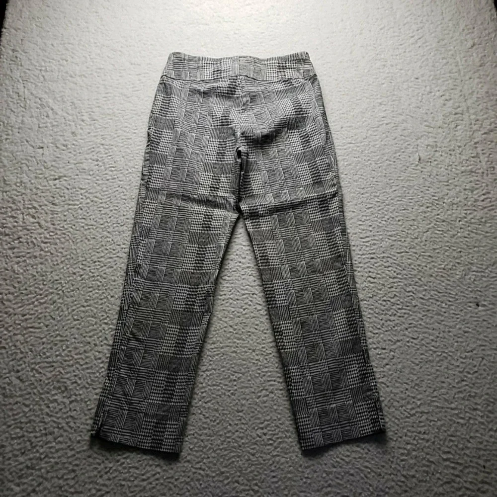 Zac & Rachel Dress Pants Women 6P Black White Glen Plaid Houndstooth Stretch